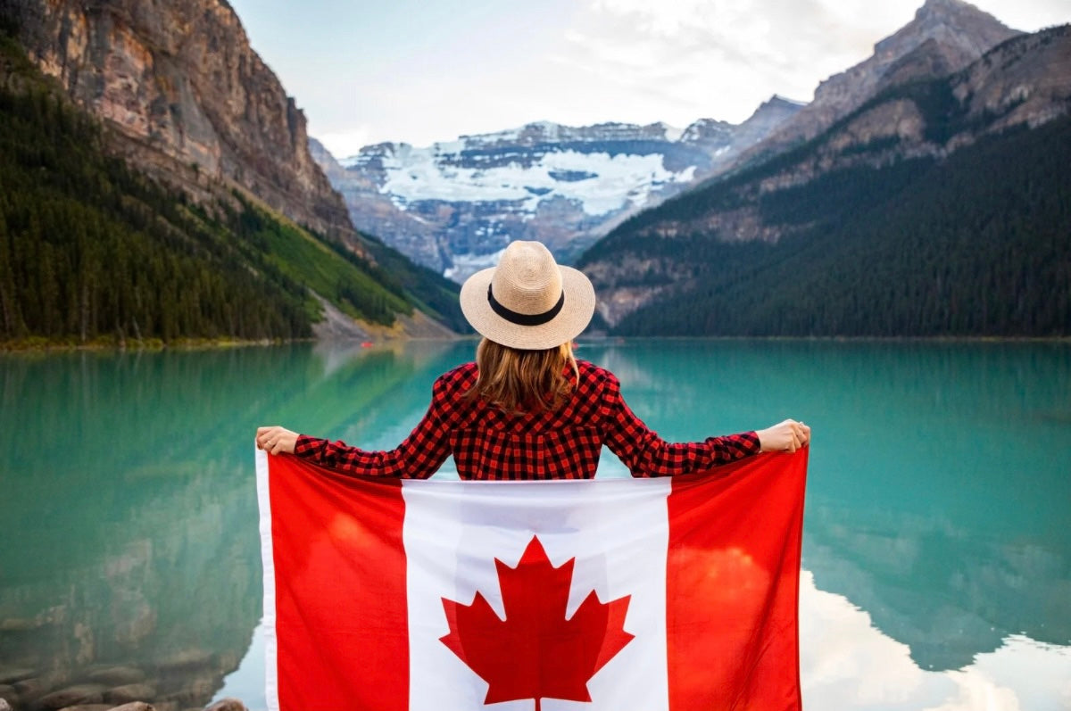 Canadian Flag at Lake Louise