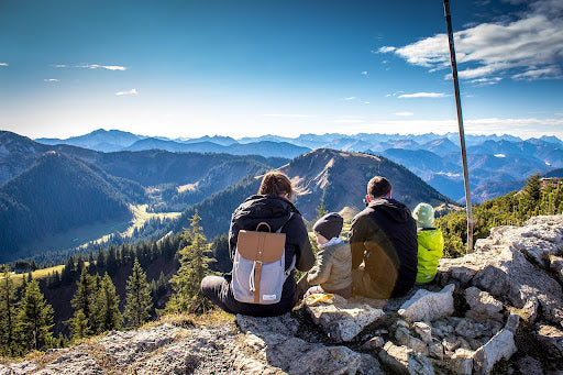 family on a hiking trip together